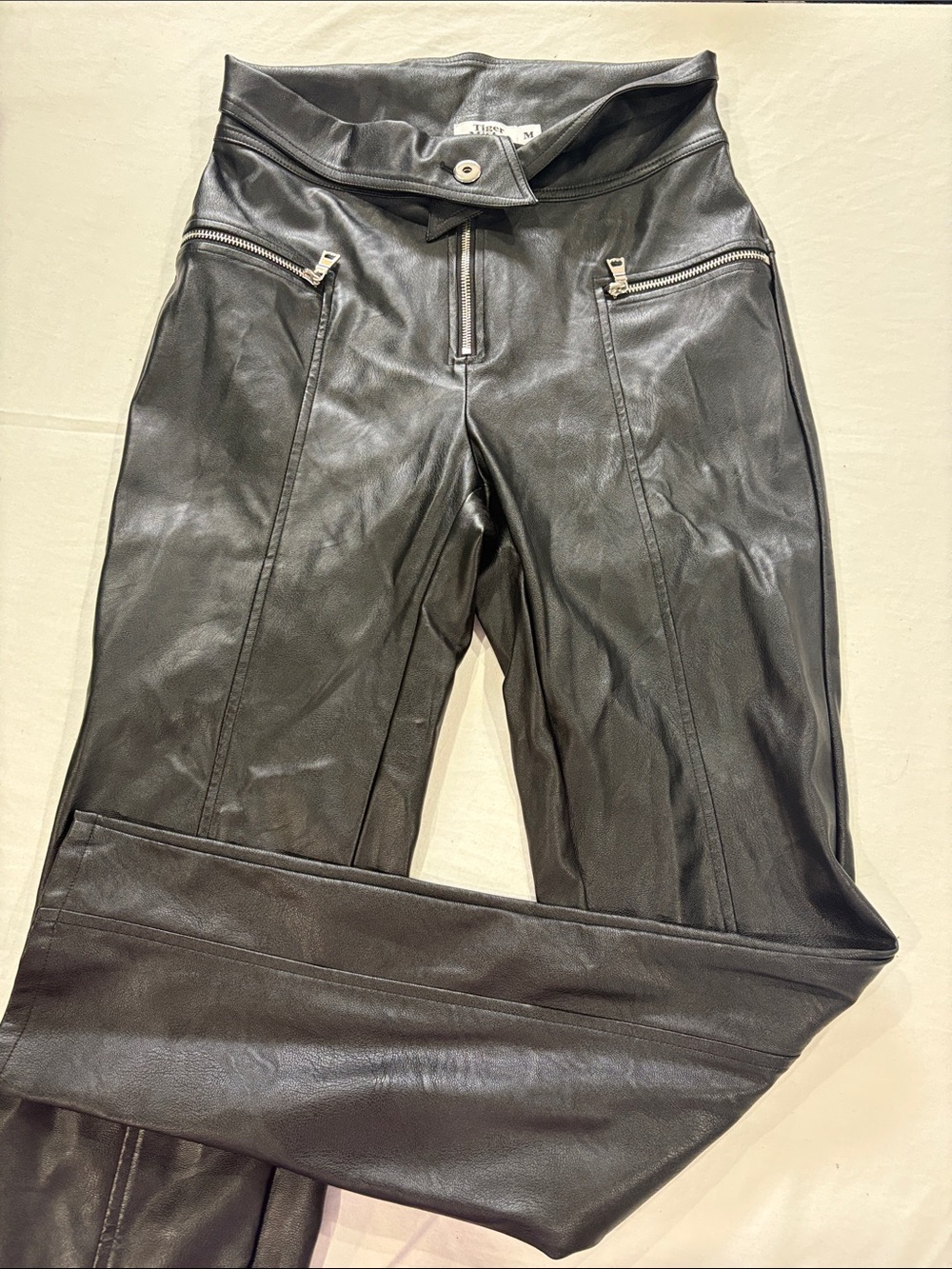 Tiger Mist Black Faux Leather Skinny Jeans